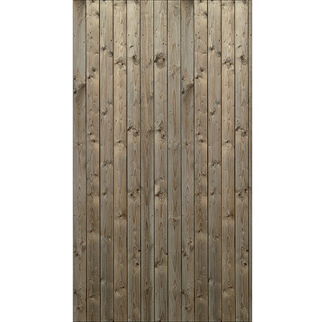 Sticker réfrigérateur et lave vaisselle, planches de bois découpés effet trompe l'oeil vertical, 180 cm X 100 cm