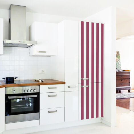Sticker réfrigérateur et lave vaisselle, rayure prune, tendance rayure, 180 cm X 59,5 cm