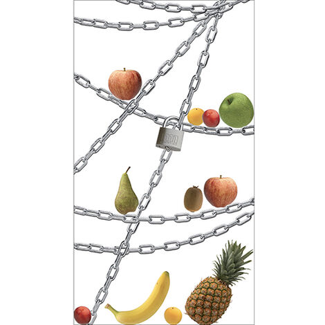Sticker réfrigérateur et lave vaisselle, régime fresh alimentation saine bien-être déco, 180 cm X 100 cm