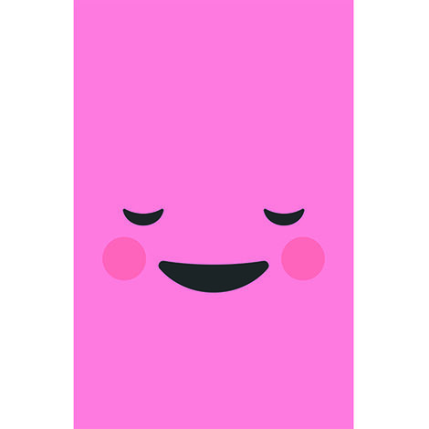 Sticker réfrigérateur et lave vaisselle, smiley content rose bonheur déco, 75 cm X 49 cm