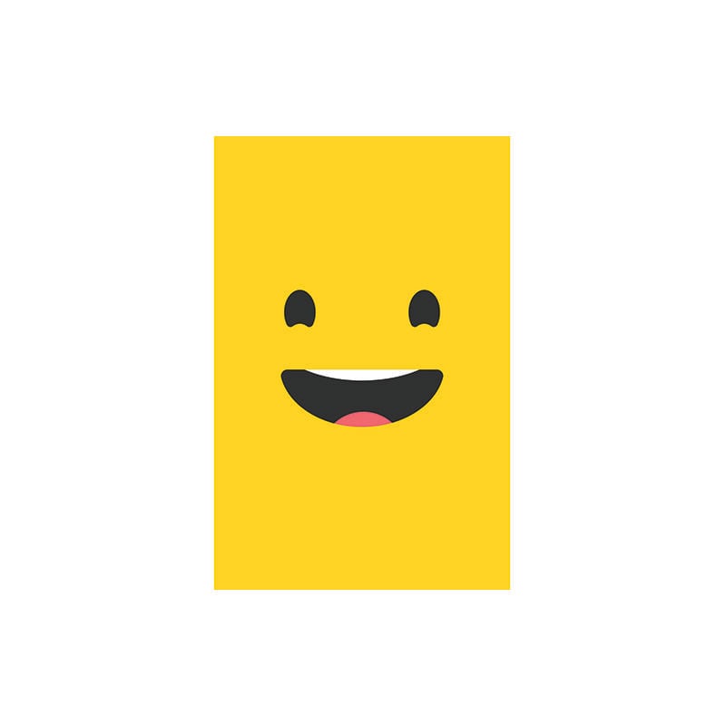 Sticker réfrigérateur et lave vaisselle, smiley grand sourire jaune joie déco, 75 cm x 49 cm