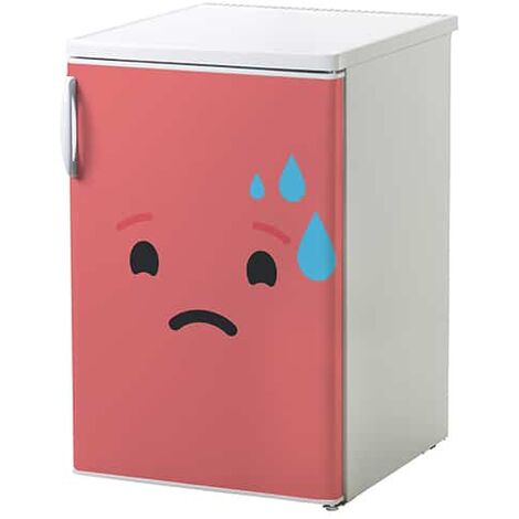Sticker réfrigérateur et lave vaisselle, smiley inquiet rose émotion déco, 75 cm X 49 cm