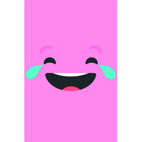 Sticker réfrigérateur et lave vaisselle, smiley rigole rose bonheur déco, 75 cm X 49 cm