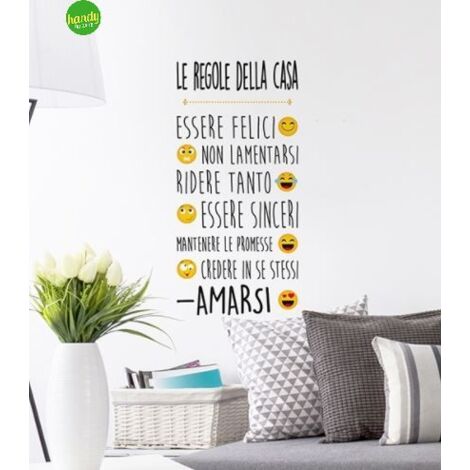 Sticker regole della casa Crearreda adesivo murale frasi famose natura geometrie fantasie 31X31 CM