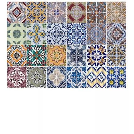 Sticker ricetta azulejos Crearreda adesivo murale frasi famose natura geometrie fantasie 47X67 CM