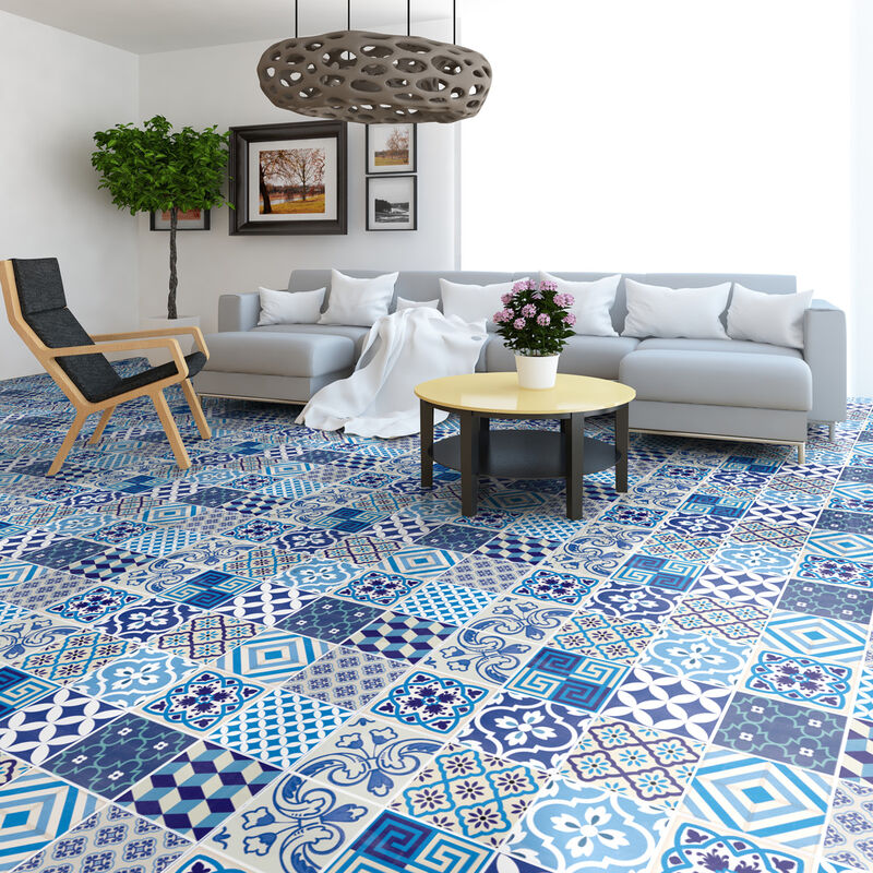 Stickers Sol Anti-dérapant avec Protection - carrelages sol luciano - 1 sticker de 100x60cm