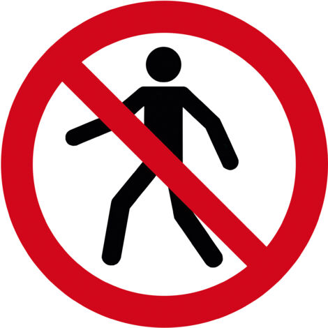 Sticker sol, avec pictogramme : Interdit aux piétons ( Prix pour 1 )