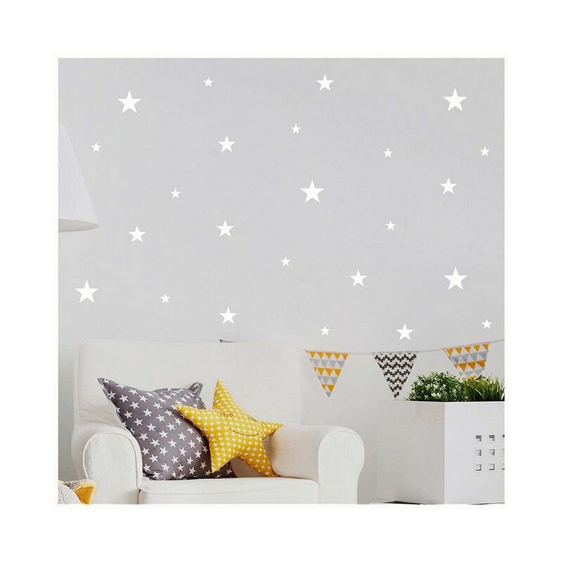 

Sticker Stars - Estrellas - para ninos - para pared - Blanco en Vinilo, 24 x 0,15 x 29 cm