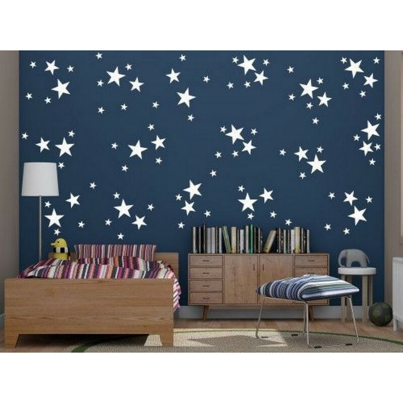 

Sticker Stars - Estrellas - para ninos - para pared - Blanco en Vinilo, 24 x 0,15 x 29 cm