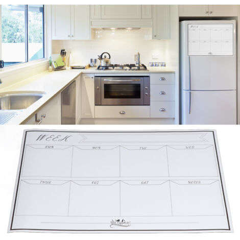 Sticker Tableau Blanc Magnétique Réutilisable 42x30cm avec Grille Hebdomadaire pour Planification Facile à Nettoyer Bureau Maison École