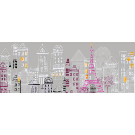 Sticker tête de lit 160x59cm motif escapade parisienne