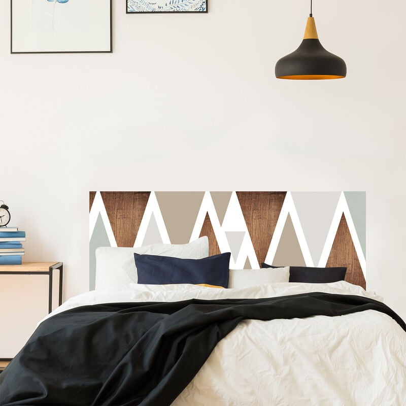 Sticker tête de lit, bois pour un intérieur de chambre cosy scandinave, 60 cm x 160 cm