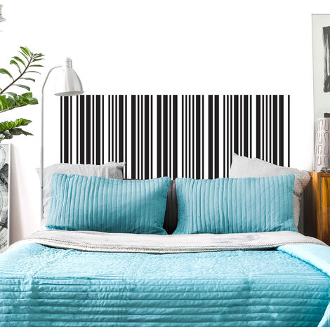 Sticker tête de lit, originale code barres, décoration décalée pour chambre, 60 cm X 160 cm