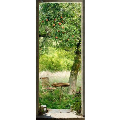 Sticker trompe l'oeil 83x204cm motif déjeuner sur l'herbe