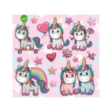 Sticker unicorn Crearreda adesivo murale frasi famose natura geometrie fantasie 31x31 cm