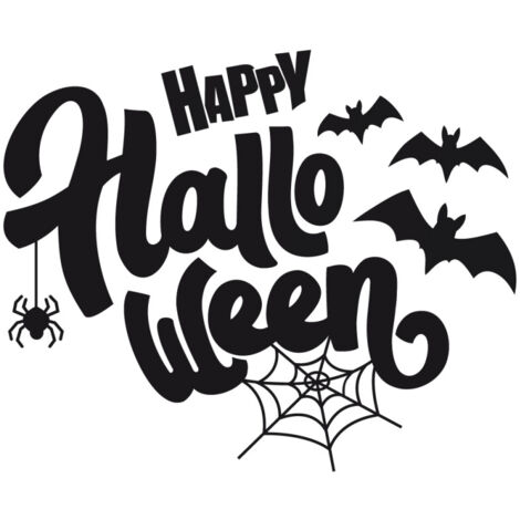 STICKER VITRINE HAPPY HALLOWEEN (VITR010).- Noir - 58 x 47 cm