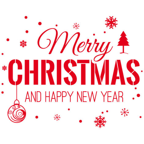 STICKER VITRINE MERRY CHRISTMAS (T0192).- Rouge - 47 x 60 cm