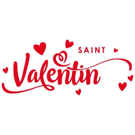 Sticker Vitrine Saint-Valentin – Décoration Rouge Mat – 58 x 24 cm