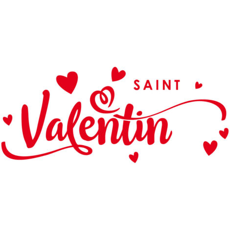 STICKER VITRINE ST VALENTIN (VITR007).- Rouge - 80 x 34 cm