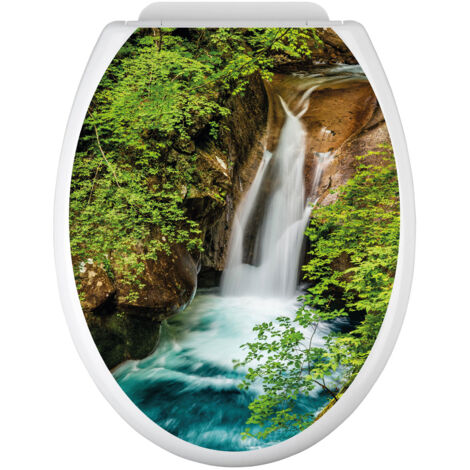 Stickers Abattant WC - Cascade - 35x43 cm - Adhésif + Protection BRILLANTE