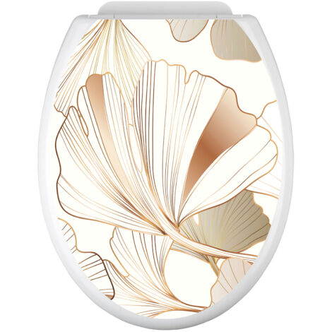 Stickers Abattant WC - Feuilles tropicales - 35x43 cm - Adhésif BRILLANT