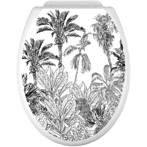 Stickers Abattant WC - Forêt tropicale - 35x43 cm - Adhésif BRILLANT