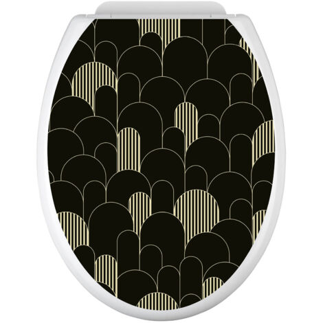 Stickers Abattant WC - Motif oriental - 35x43 cm - Adhésif BRILLANT