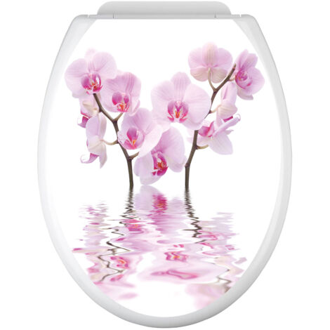 Stickers Abattant WC - Orchidées - 35x43 cm - Adhésif BRILLANT