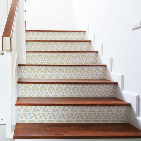 Stickers adhésifs escalier carrelages contremarche - ADABYR - 2 bandes de 15x105cm