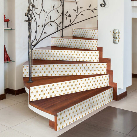 Stickers adhésifs escalier carrelages contremarche - BAALIM - 2 bandes de 15x105cm