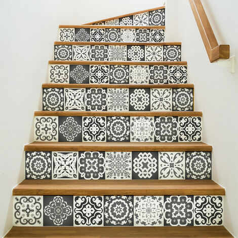 Stickers adhésifs escalier carrelages contremarche - ELOISA - 2 bandes de 15x105cm