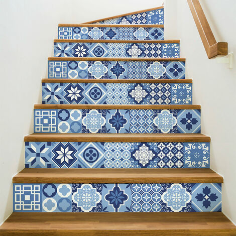 Stickers adhésifs escalier carrelages contremarche - ERMONDO - 2 bandes de 15x105cm