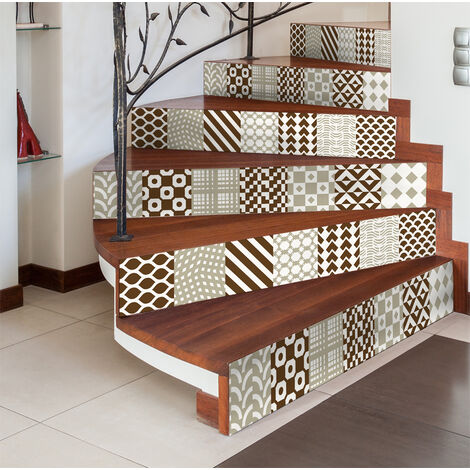 Stickers adhésifs escalier carrelages contremarche - ESPEN - 2 bandes de 15x105cm