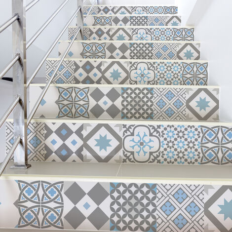 Stickers adhésifs escalier carrelages contremarche - HANAISA - 2debandes20x140cm