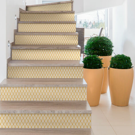 Stickers adhésifs escalier carrelages contremarche - URIEL - 2 bandes de 15x105cm