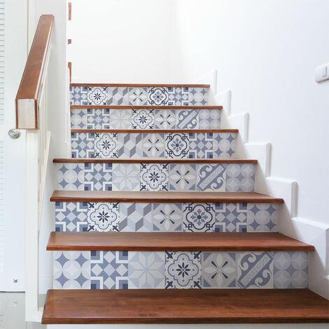 Stickers adhésifs escalier carrelages contremarche - VALERINIO - 2 bandes de 15x105cm