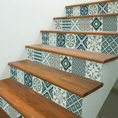 Stickers adhésifs escalier carrelages contremarche - VERONICA - 2 bandes de 15x105cm
