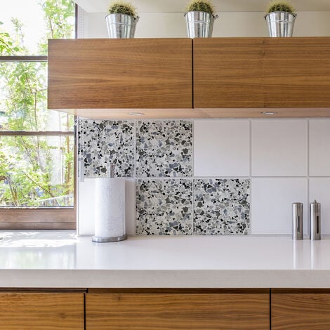 Stickers adhésifs Terrazzo 20x20cm - Décoration murale pour carrelage - Donnez du style à votre intérieur 