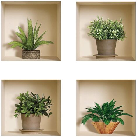 stickers Adhsifs 3d  Sticker Mural Autocollant Petits Palmiers - Stickers Muraux Chambre Adulte - Stickers Muraux 3d - Decoration Murale Salon -