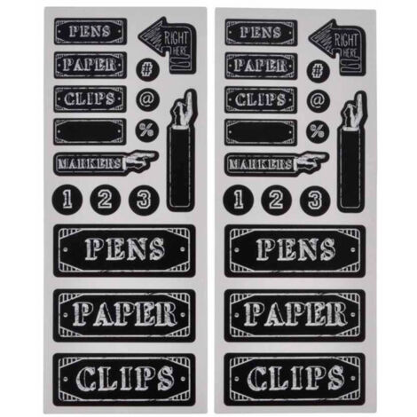 Stickers Ardoise "Bureau" 10x25cm Noir