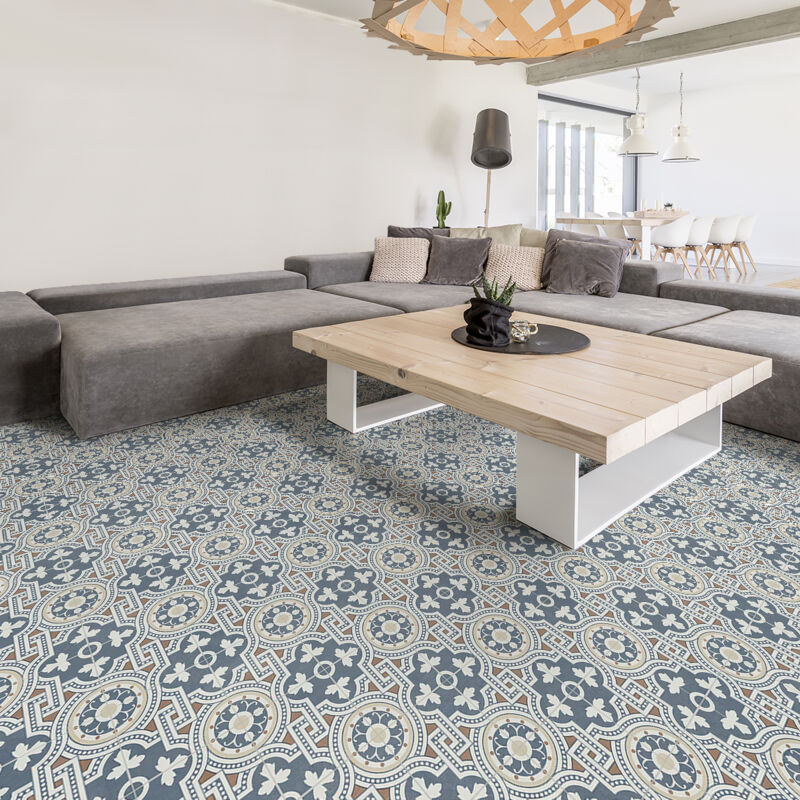 Stickers Sol Anti-dérapant avec Protection - carrelages marrakesh vintage - 1 sticker de 60x100cm