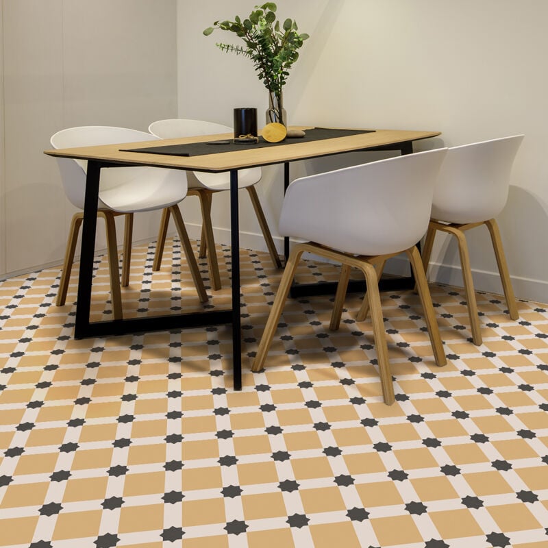 Stickers Sol Anti-dérapant avec Protection - carrelages mosaïque vintage - 1 sticker de 60x100cm