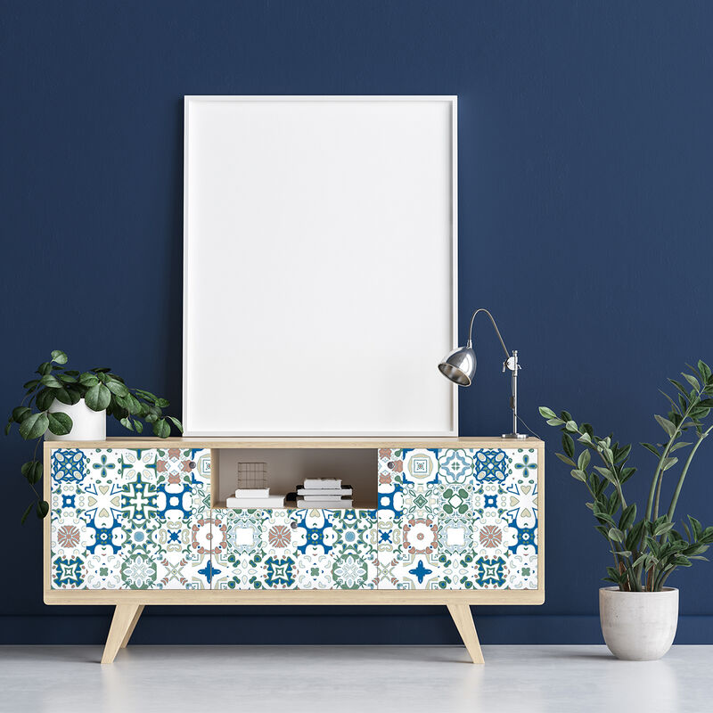 Stickers décoration Meuble - Sticker adhésif Cuisine Salon - 30 stickers carrelages meuble edwina - 30stickers10x10cm