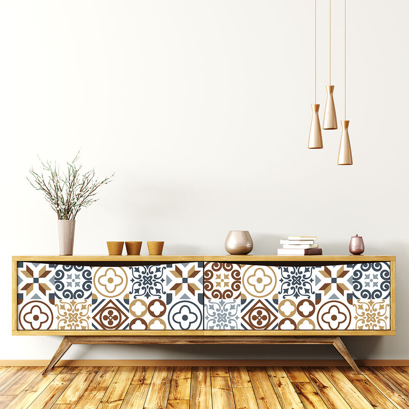 Stickers décoration Meuble - Sticker adhésif Cuisine Salon - 30 stickers carrelages meuble micaelino - 30stickers10x10cm