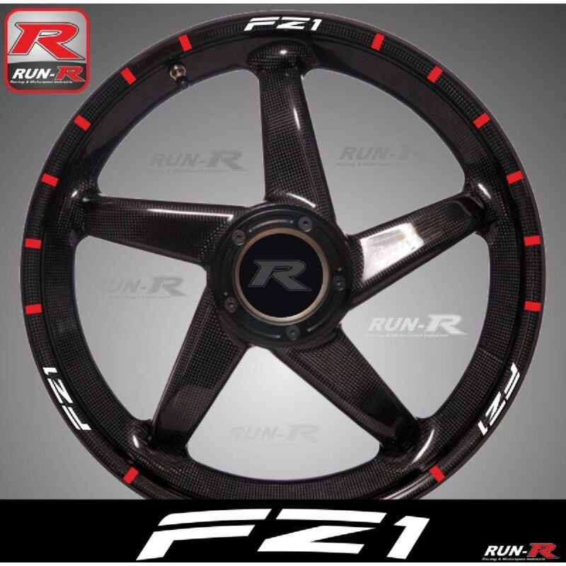 Stickers de jantes LY93 Yamaha FZ1 blancrouge - pack compatible avec 2 roues - Run-R