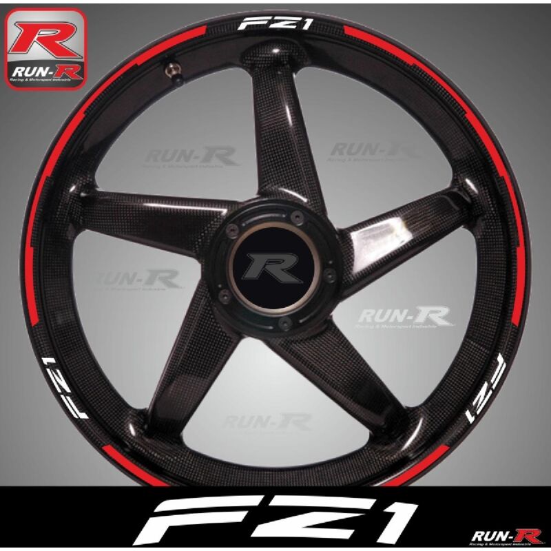 Stickers de jantes LY94 Yamaha FZ1 blancrouge - pack compatible avec 2 roues - Run-R