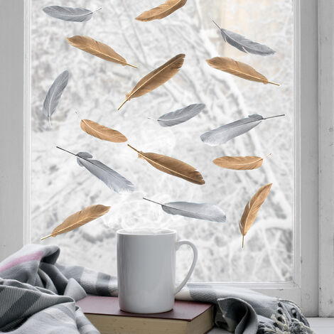 Stickers de Noël Or & Argent, Décoration de Vitre Électrostatique, 29,7 cm X 21 cm - Idéal pour la Maison et le Bureau