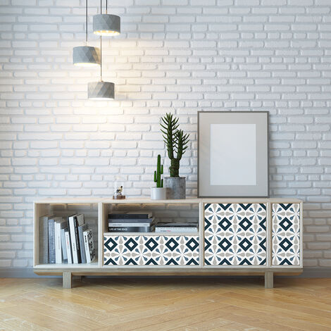 Stickers décoration Meuble - Sticker adhésif Cuisine Salon - 30 STICKERS CARREAUX DE CIMENT MEUBLE GEPETO - 30stickers20x20cm