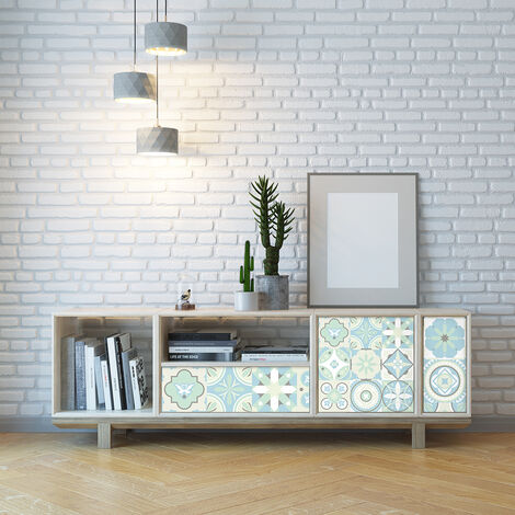 Stickers décoration Meuble - Sticker adhésif Cuisine Salon - 30 STICKERS CARREAUX DE CIMENT MEUBLE JULIOTINO - 30stickers20x20cm