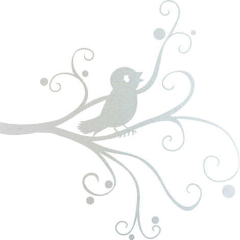 Stickers Dépoli - Branche Oiseau - 17x17 cm